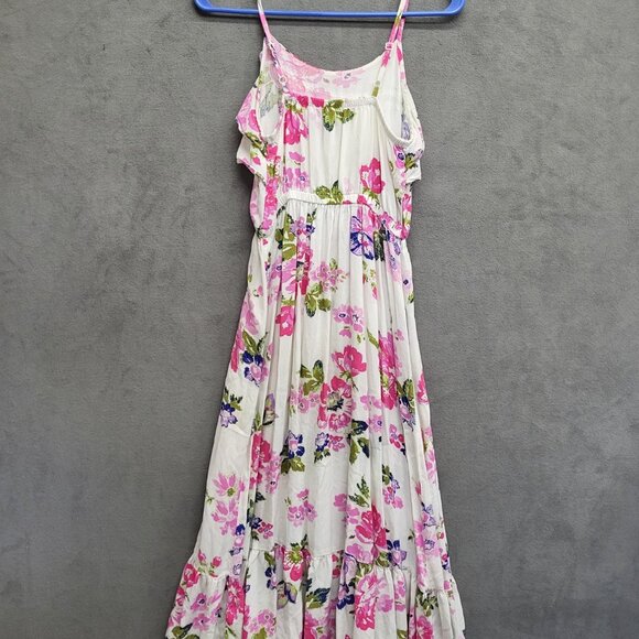 Cherokee Women‎ White Cami Maxi Dress Cottagecore Fairy Boho Beachy Size Large - Picture 2 of 6